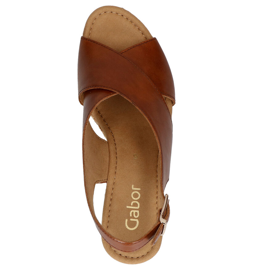 Gabor Cognac Sandalen in leer (271725)