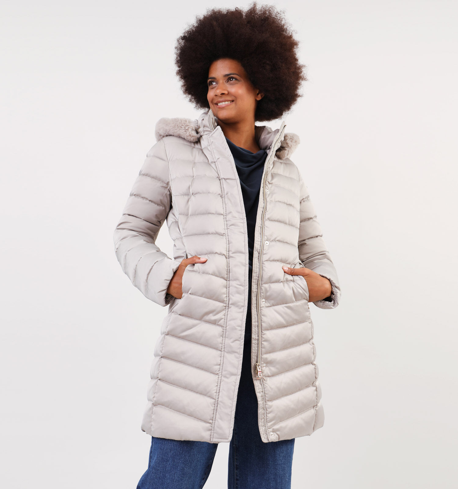 Geox Doudoune longue en Gris Femmes Manteaux en ligne sur TORFS.BE