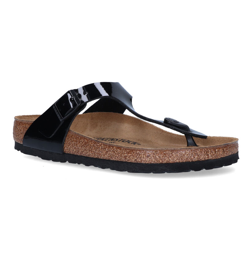 Birkenstock Gizeh Tongs en Noir en simili cuir (322636)