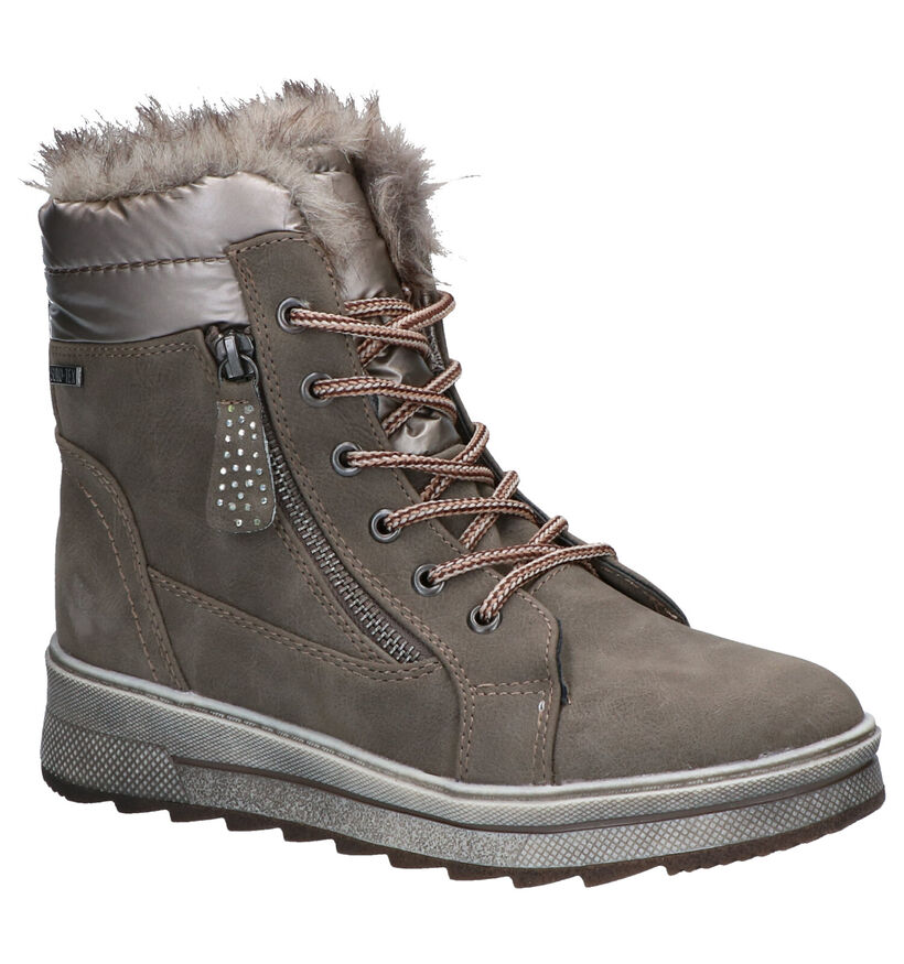 Supremo Taupe Snowboots in kunstleer (277053)