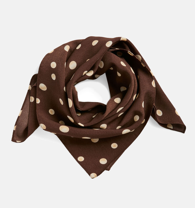 Pieces Marie Square Scarf Dots Ch&acirc;le en Marron pour femmes (374197)