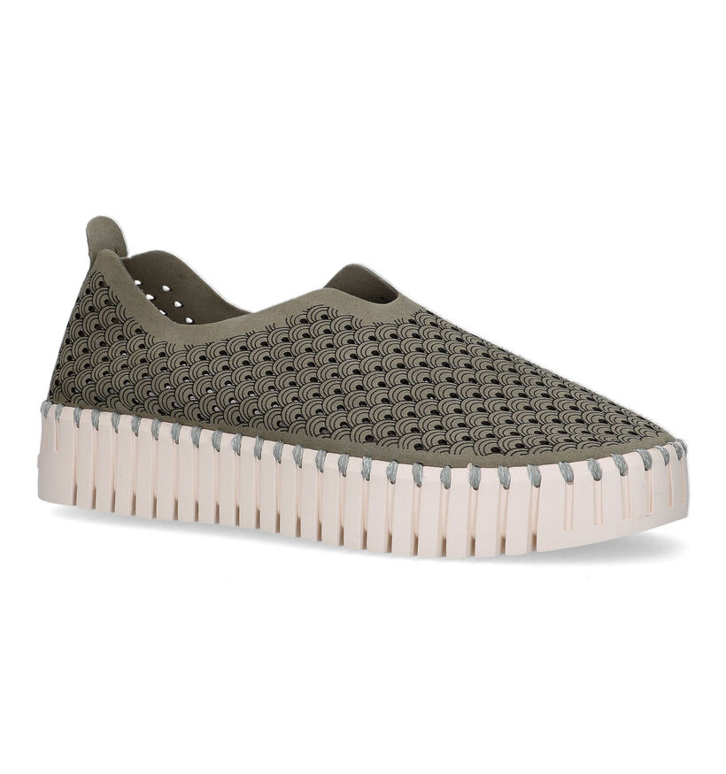 Ilse Jacobsen Tulip Platform Loafers en Vert kaki pour femmes (324082) - pour semelles orthopédiques