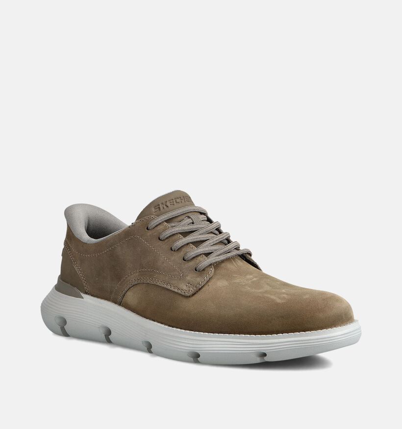 Skechers Garza Duran Baskets en Taupe pour hommes (371039) - pour semelles orthopédiques