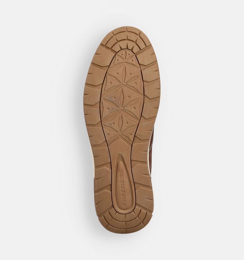 Skechers Garlan Pryor Chaussures plates en Cognac pour hommes (362172)