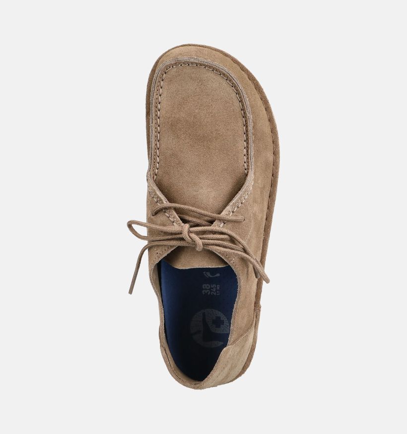 Birkenstock Utti Lace Suede Taupe Schoenen voor dames (376074) - geschikt voor steunzolen