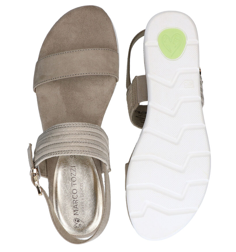 Marco Tozzi Sandales compensées en Vert kaki en textile (289659)
