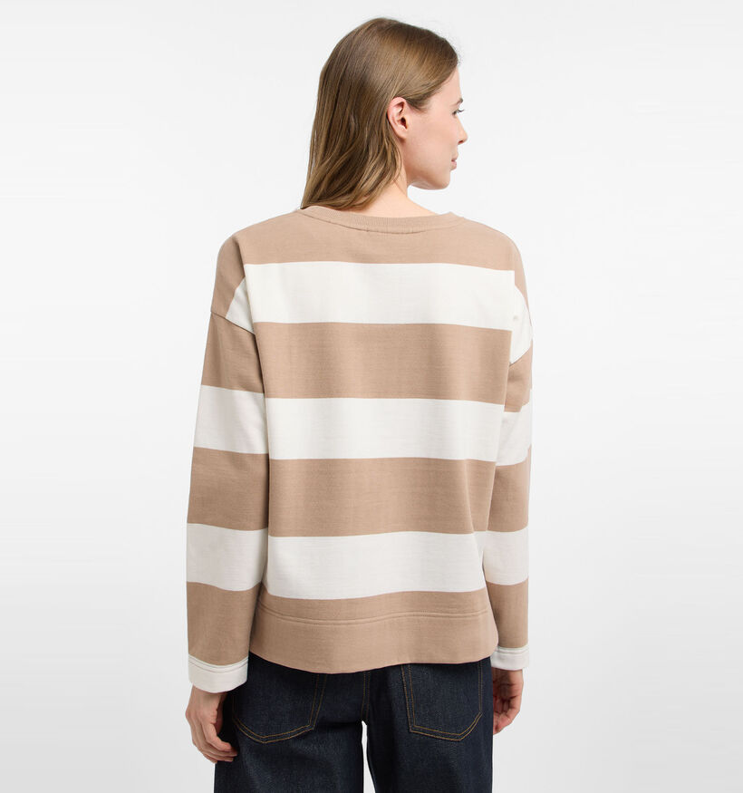Elbsand Hilma Bruine/Witte Gestreepte Sweater voor dames (381290)