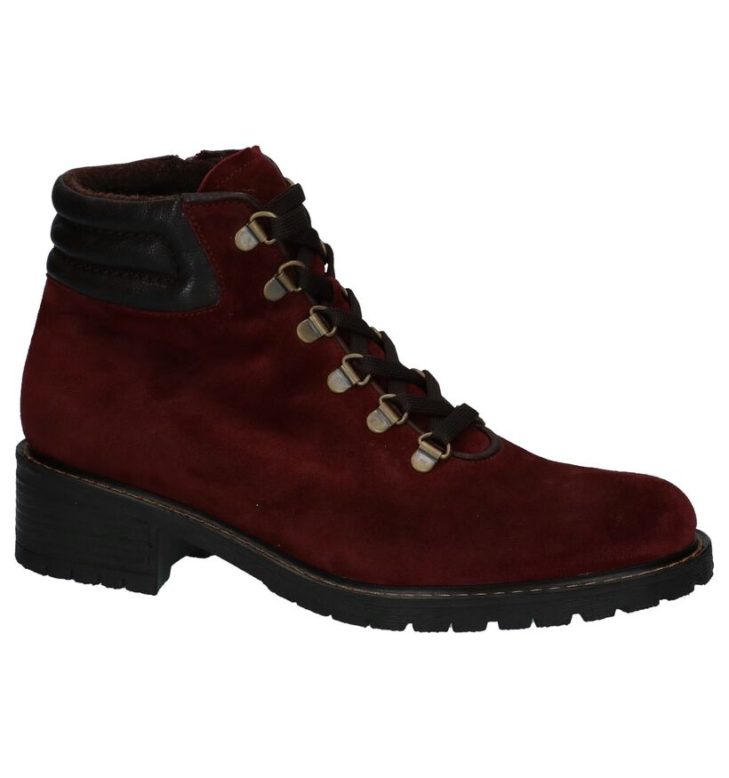 Donkerbruine Gabor Comfort Boots met Rits/Veter in daim (231238)