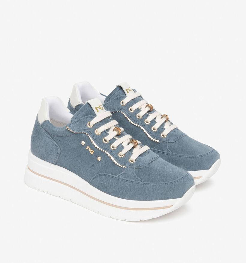 NeroGiardini Blauwe Sneakers voor dames (369080) - geschikt voor steunzolen