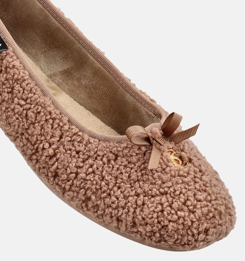 Scapa Bruine Teddy Ballerina Pantoffels voor dames (380854)