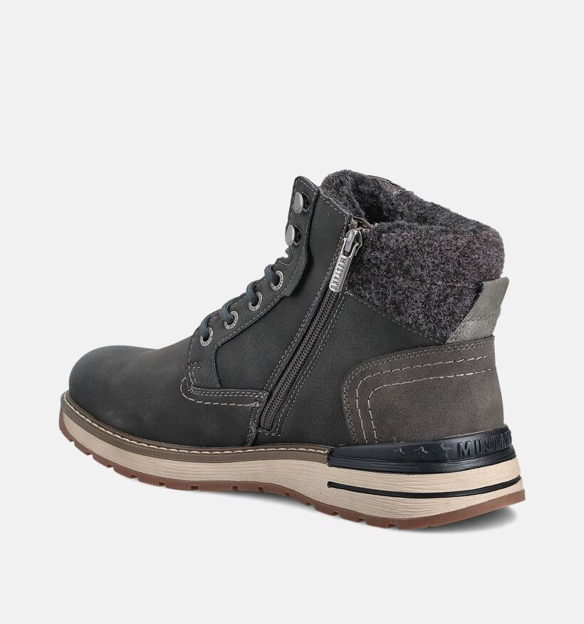 Mustang Donkergrijze Veterboots voor heren (364214)