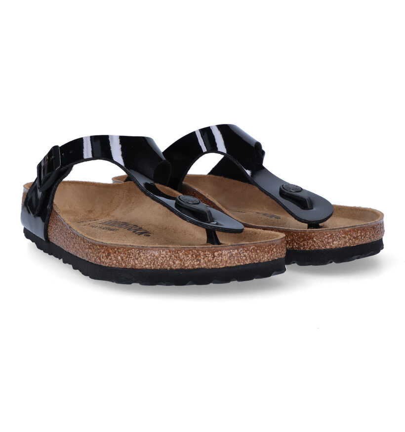 Birkenstock Gizeh Tongs en Noir en simili cuir (322636)