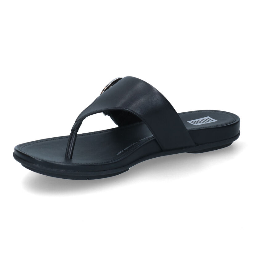 FitFlop Graccie Zwarte Teenslippers in leer (304869)