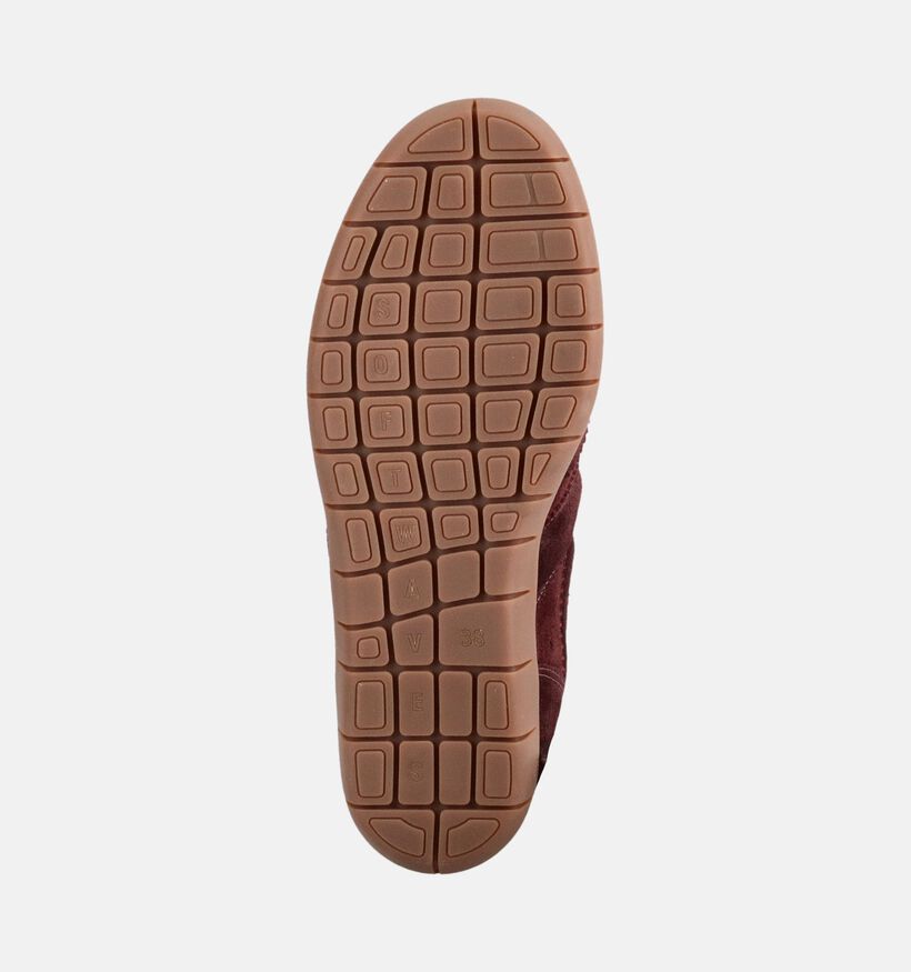 Softwaves Suede Bordeaux Sneakers met Sleehak voor dames (380376) - geschikt voor steunzolen
