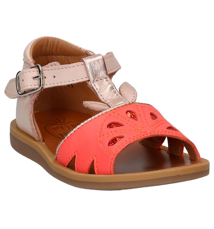 Pom d'Api Poppy Agrume Roze Sandalen in leer (268794)