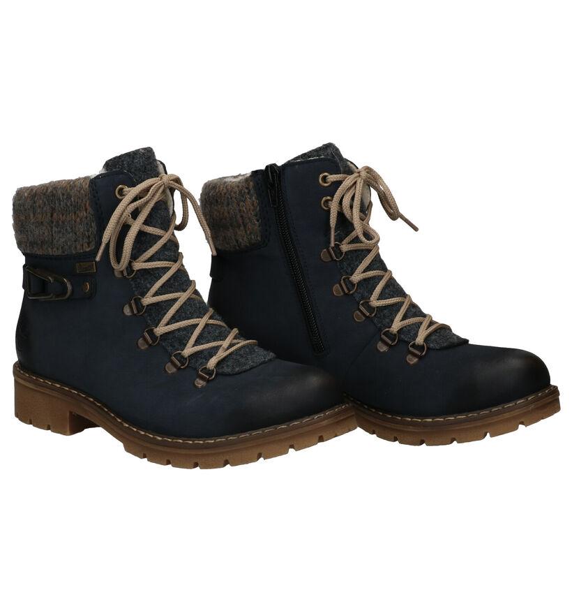 Rieker Boots à lacets en Bleu foncé pour femmes (331612) - pour semelles orthopédiques