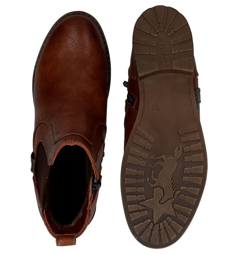 Mustang Bottines chelsea en Cognac en simili cuir (280956)
