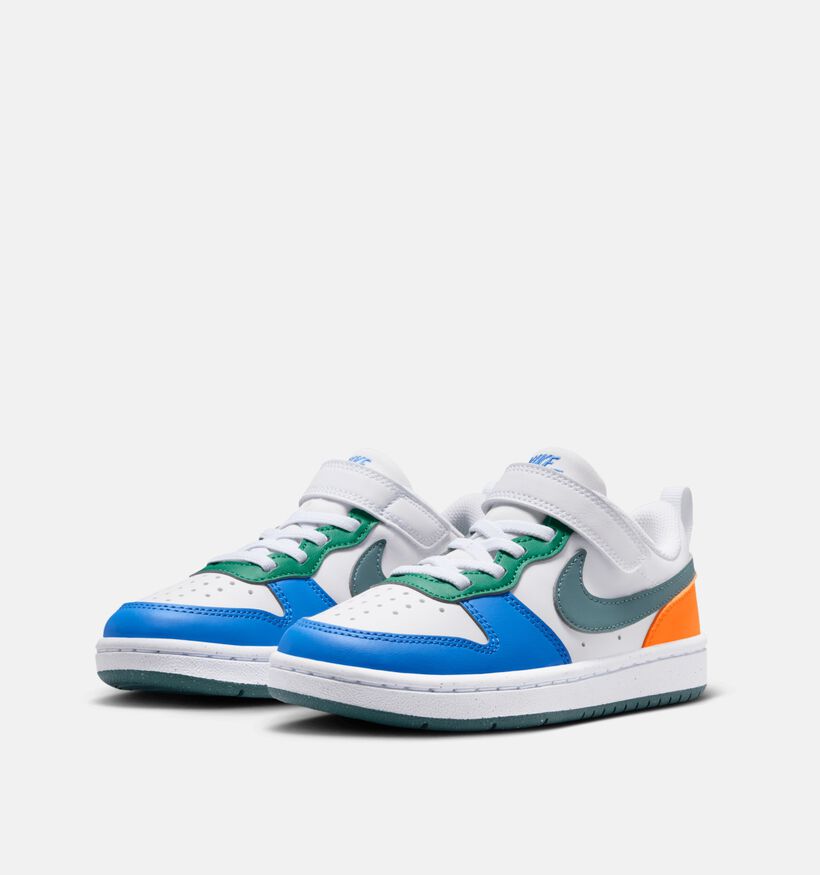 Nike Court Borough Low Witte/Colorblock Sneakers voor jongens (373424) - geschikt voor steunzolen