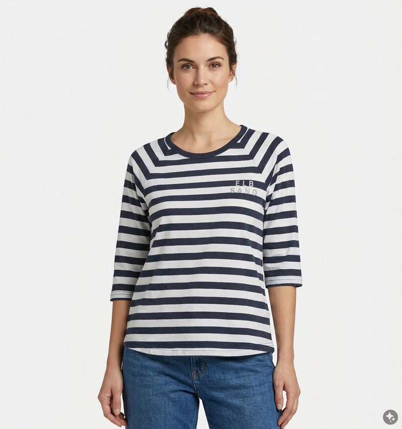 Elbsand Celin Blauwe T-shirt met Lange Mouwen voor dames (381270)