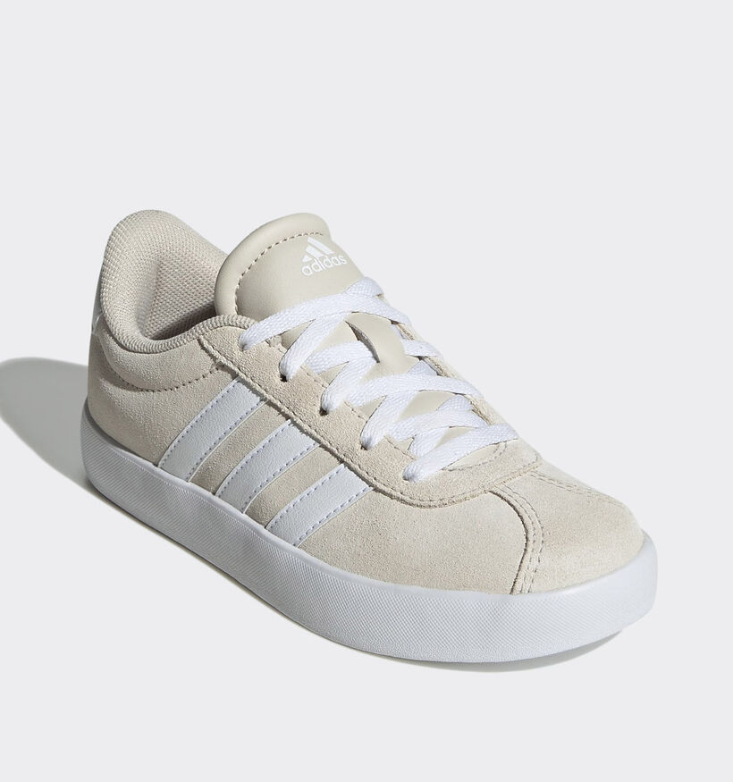 adidas VL Court 3.0 Lichtbeige Sneakers voor jongens (372599) - geschikt voor steunzolen