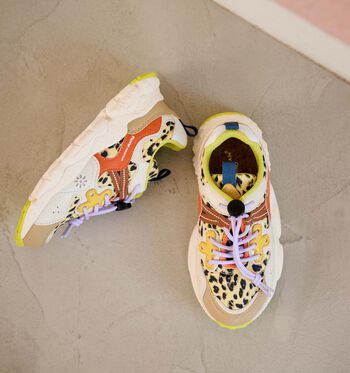 Naturino x Flower Mountain Sneakers Geel/Beige/Bruin/Blauw/Roze