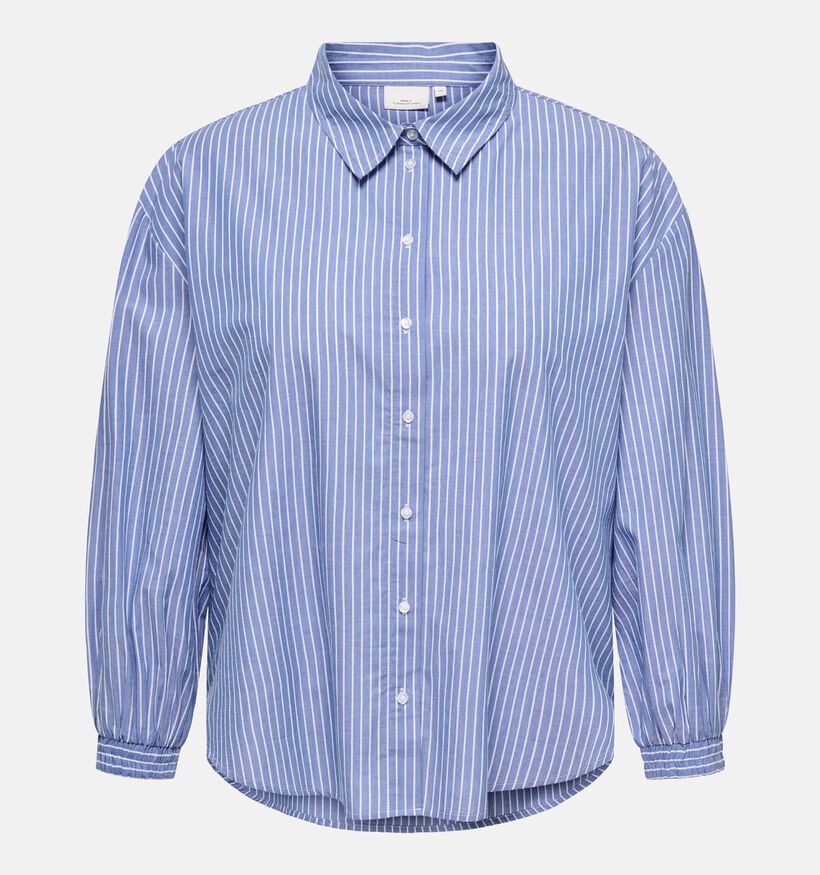 ONLY Carmakoma Arja Blauw Gestreept hemd voor dames (351440)