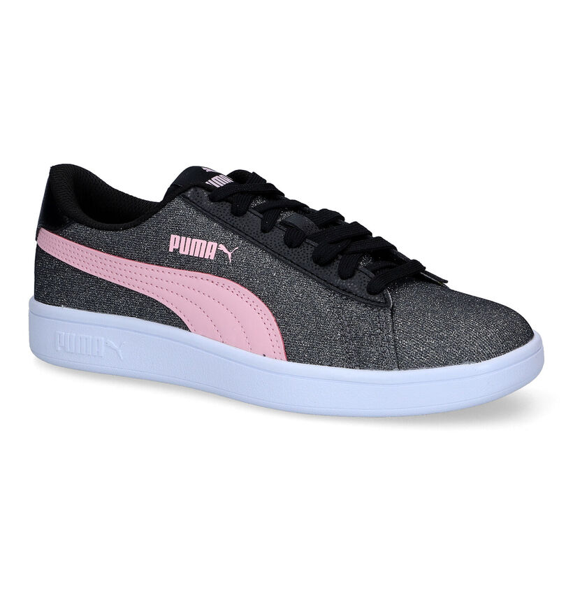 Puma Smash V2 Glitz Glam Baskets en Noir pour filles (311286) - pour semelles orthopédiques