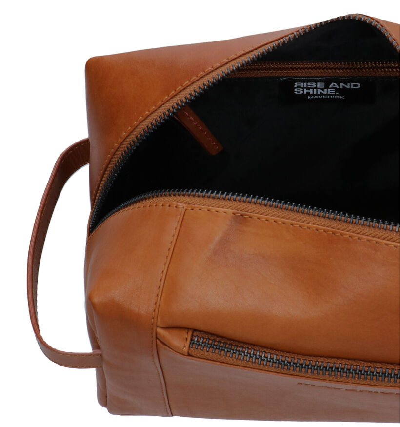 Maverick Trousse de toilette en Cognac pour hommes (326082)