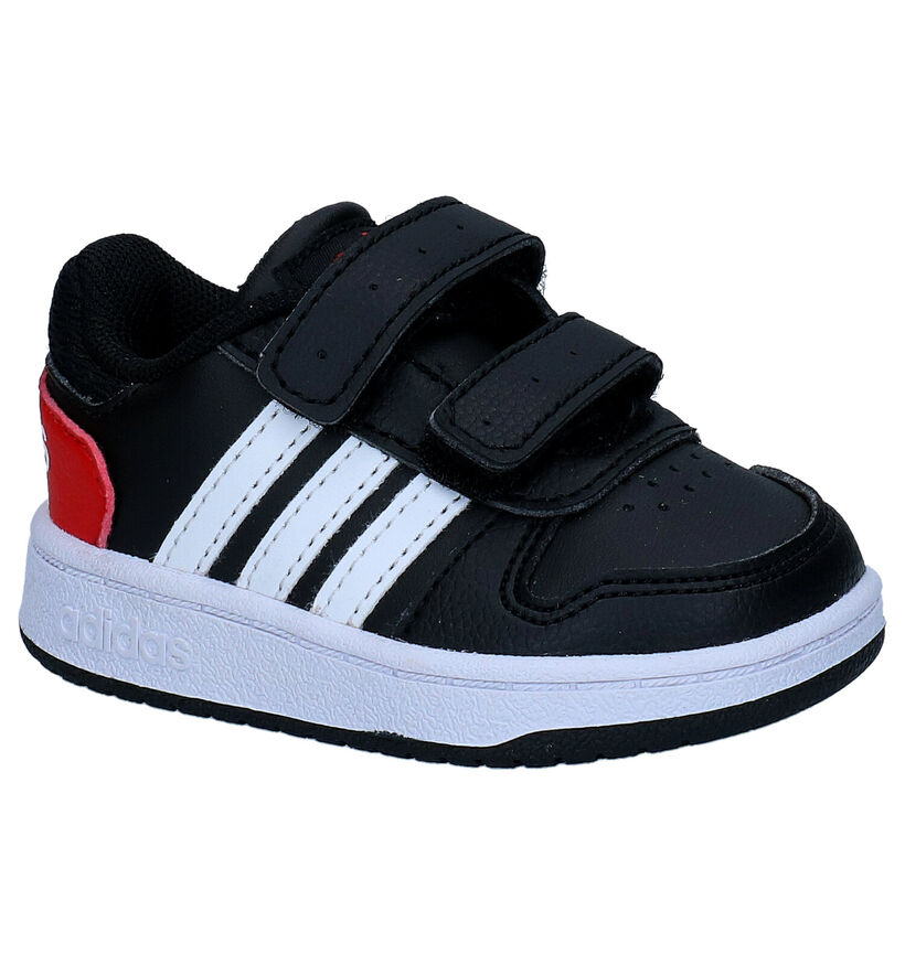 adidas Hoops 2.0 Zwarte Sneakers in kunstleer (290777)