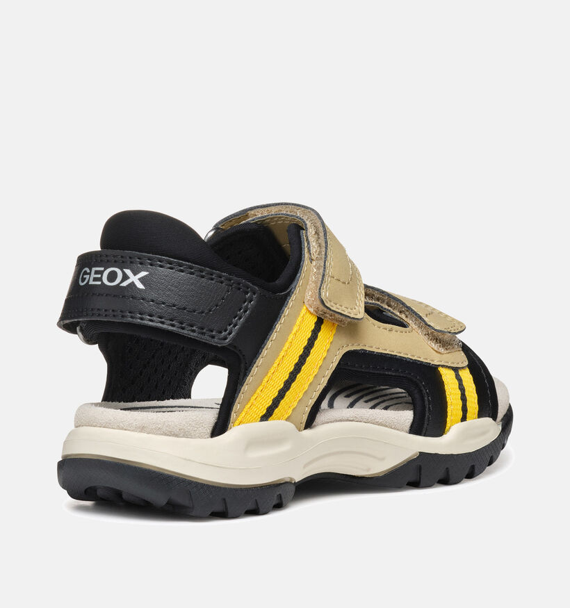 Geox Borealis Sandales en Noir/Beige pour garçons (352924)