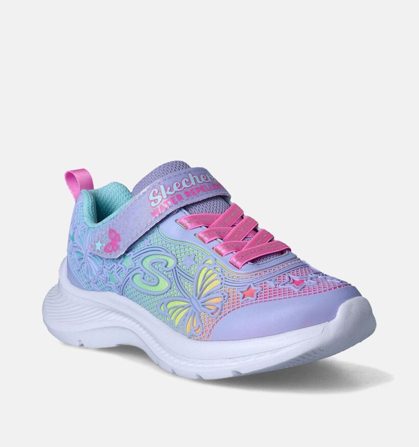 Skechers Jumpsters 2.0 Butterfly Flush Baskets en Bleu pour filles (361575)