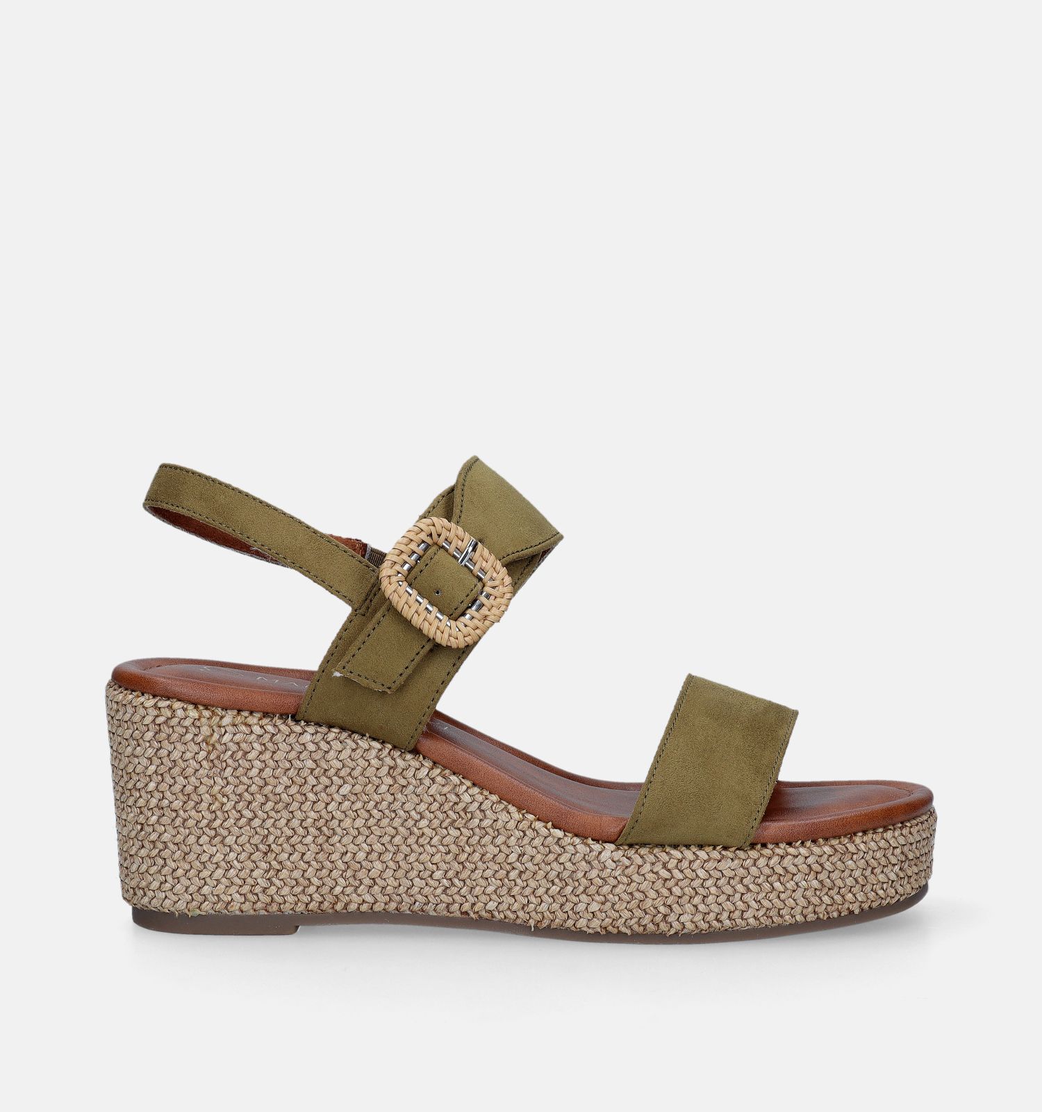 Marco Tozzi Kaki Sandalen met sleehak Dames Sandalen Online op TORFS.BE