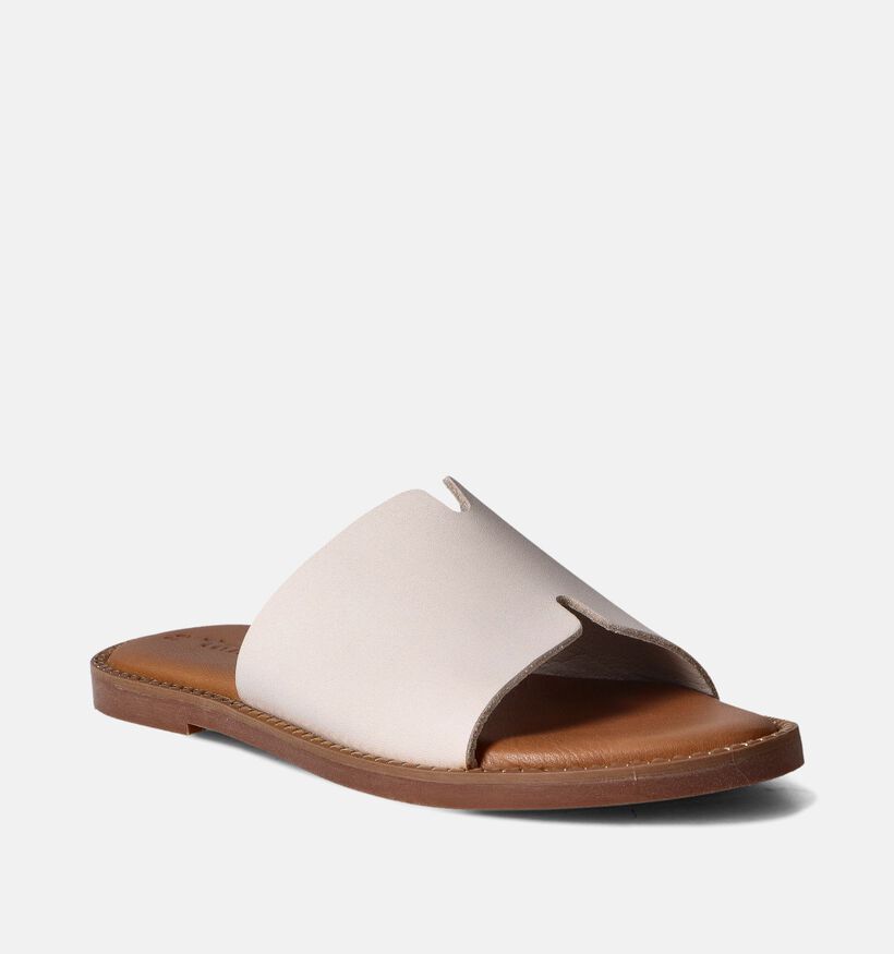 Tamaris Ecru Platte slippers voor dames (354345)