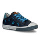 STONES and BONES Rulte Blauwe Veterschoenen met dino's voor jongens (322103) - geschikt voor steunzolen