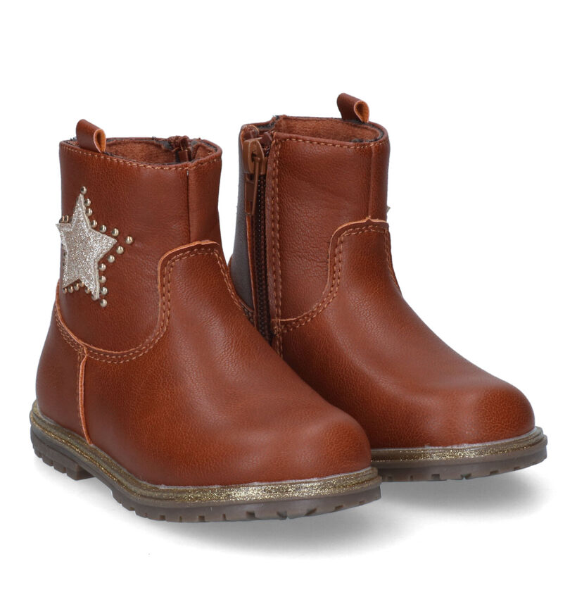 Milo & Mila Bottes courtes en Cognac pour filles (313590)