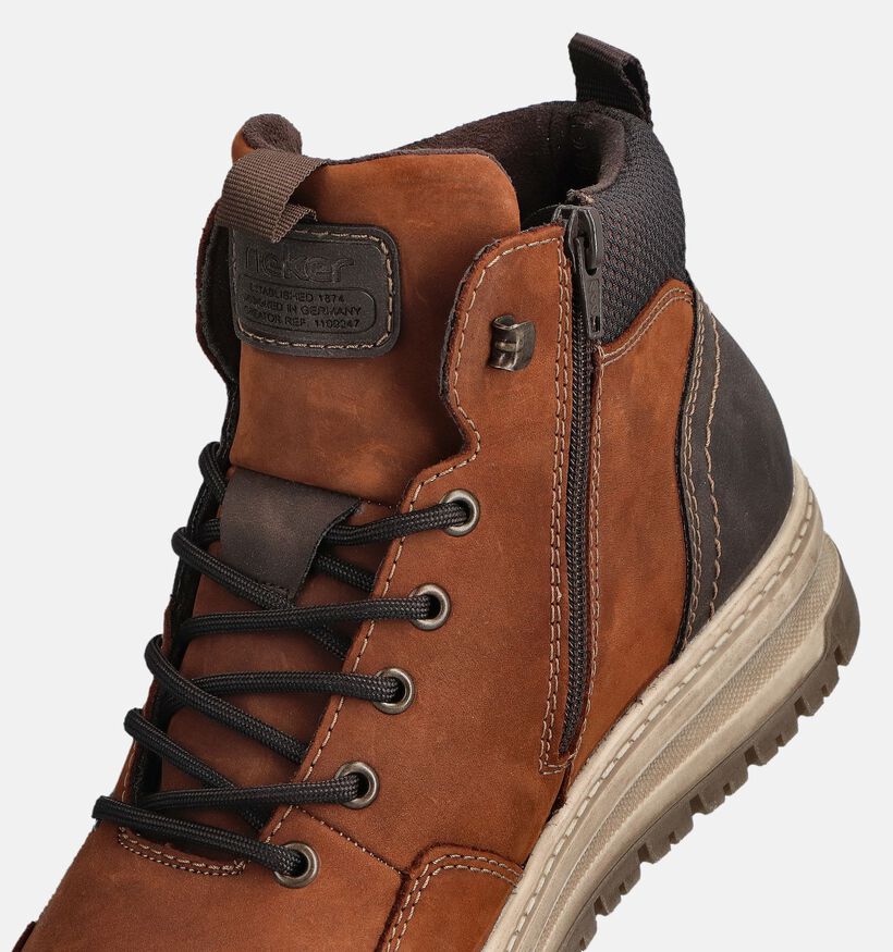 Rieker Cognac Boots met Veters en Rits voor heren (379821)