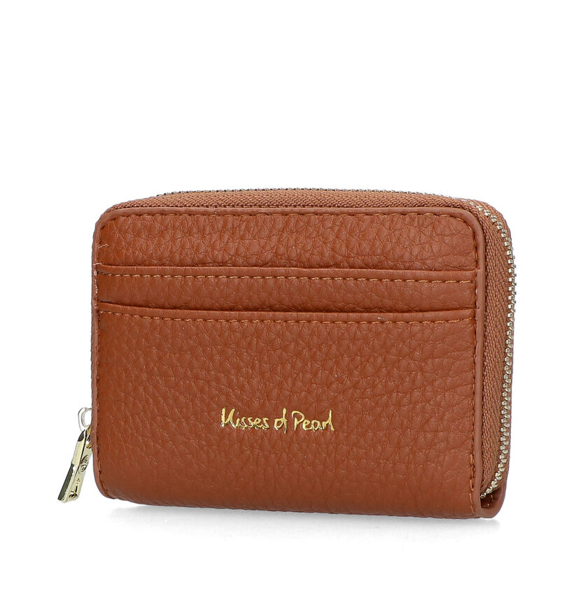 Kisses of Pearl Chloe Porte-monnaie zippé en Cognac pour femmes (327767)