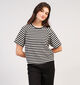 Vila Mata T-shirt court rayé en Noir pour femmes (351801)