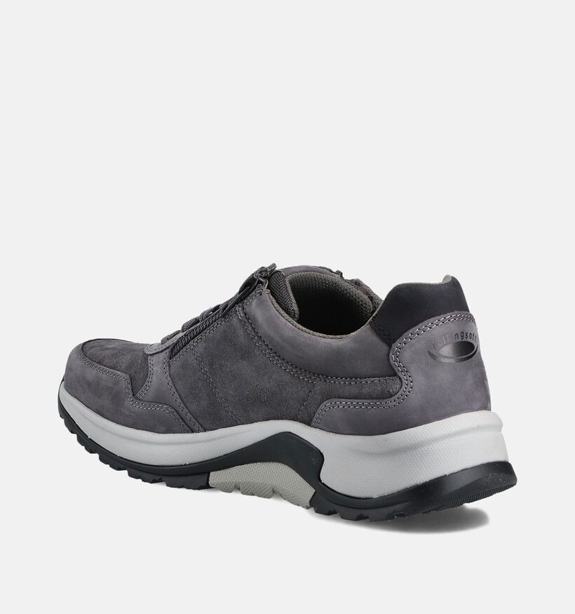 Pius Gabor Grijze Rits-Veterschoenen voor heren (363668) - geschikt voor steunzolen