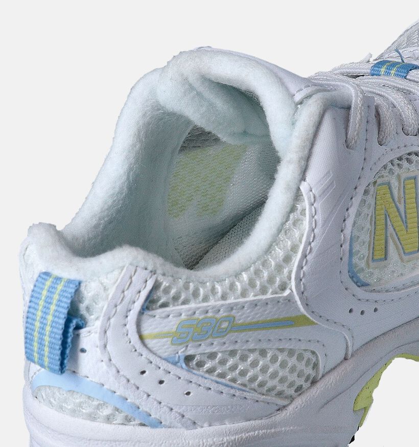 New Balance 530 Baskets en Blanc pour filles, garçons (365015) - pour semelles orthopédiques