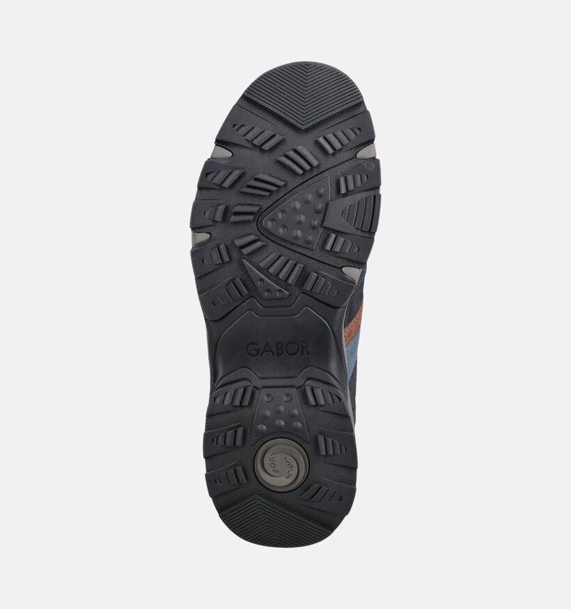 Gabor Soft Walk Donkerblauwe/Cognac Veterschoenen voor heren (380895) - geschikt voor steunzolen