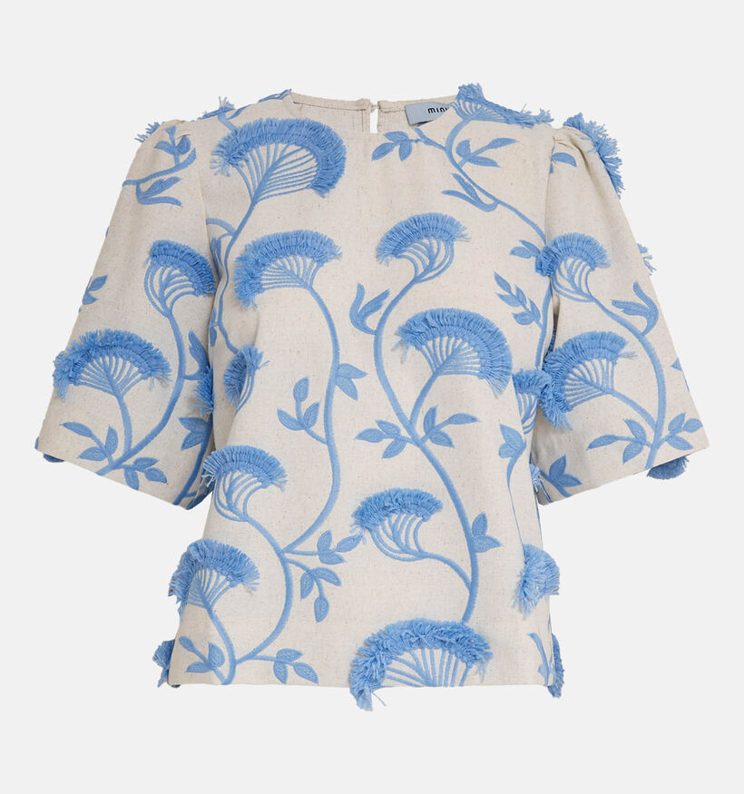Minus Misja Skyway Blue Ecru/Blauwe Blouse voor dames (371822)