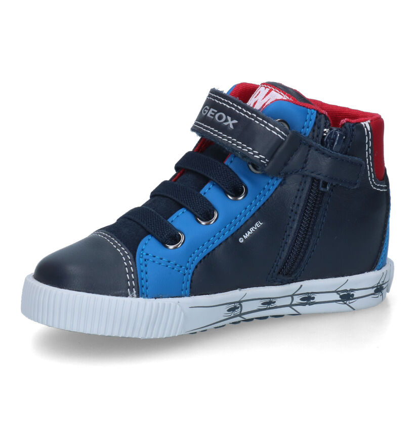 Geox Kilwi Blauwe Sneakers Marvel Spiderman in nubuck (317568)