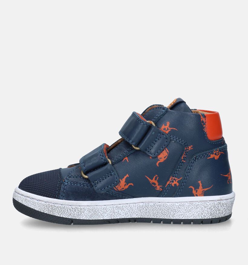 STONES and BONES Lomat Bottines à velcro en Bleu pour garçons (345972) - pour semelles orthopédiques