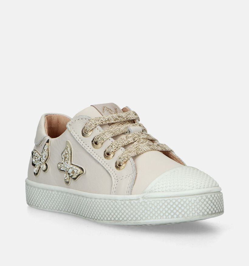 Lunella Ecru Sneakers voor meisjes (338901) - geschikt voor steunzolen