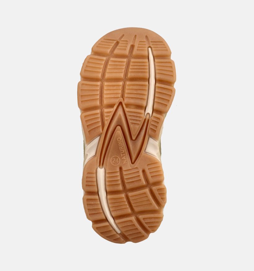 Naturino Wave Baskets basses en Beige fonc&eacute; pour gar&ccedil;ons (380168) - pour semelles orthop&eacute;diques