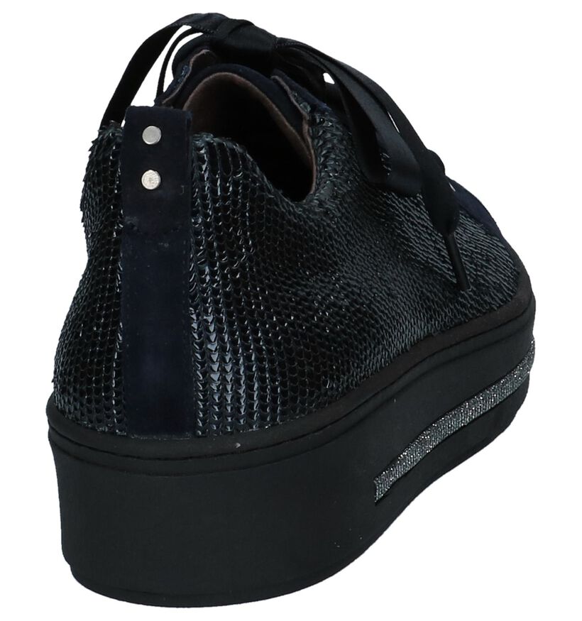 Donkerblauwe Geklede Sneakers Softwaves in leer (232670)