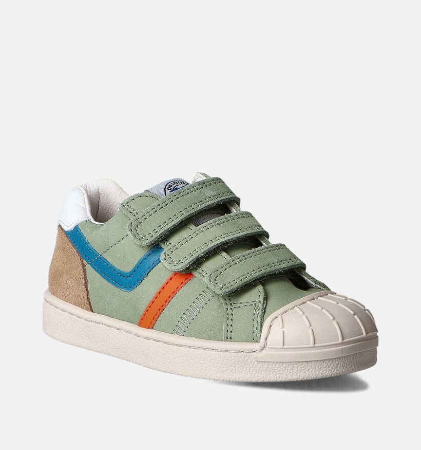 Little David Gianpiero 2 Chaussures à velcro en Kaki pour garçons (355380) - pour semelles orthopédiques