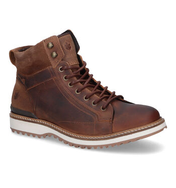 Boots à lacets cognac
