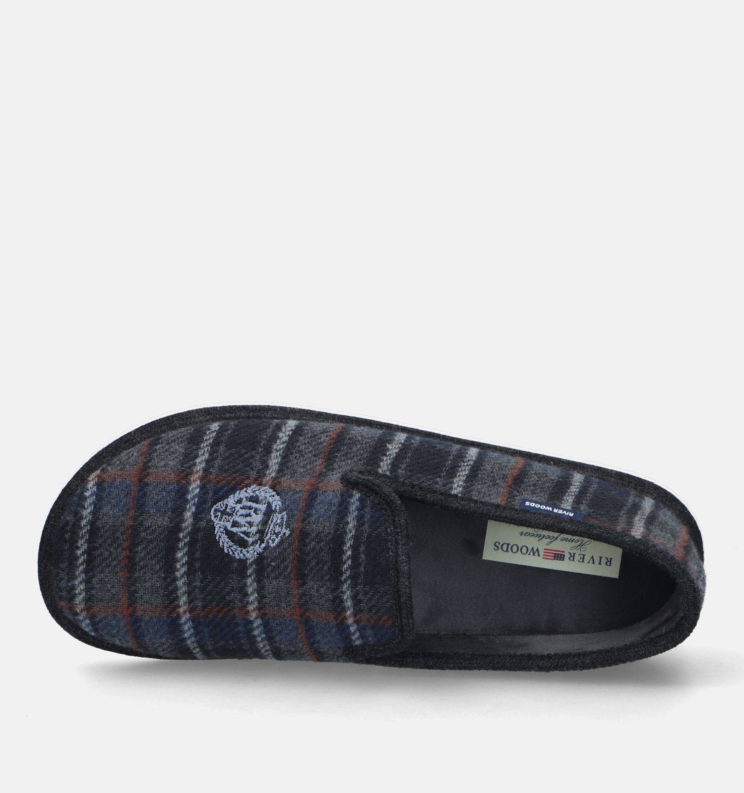 River Woods Oleg Zwarte Geruite pantoffels Heren Pantoffels
